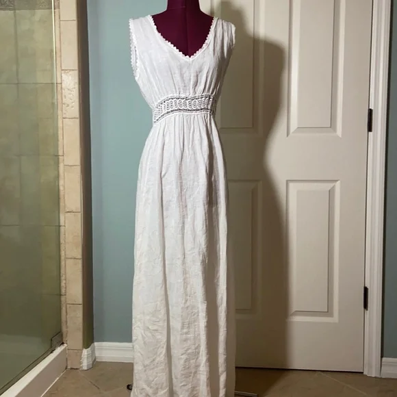 chinese dress ladies FLORANCE LINEN DRESS – LAS BAM main image 1